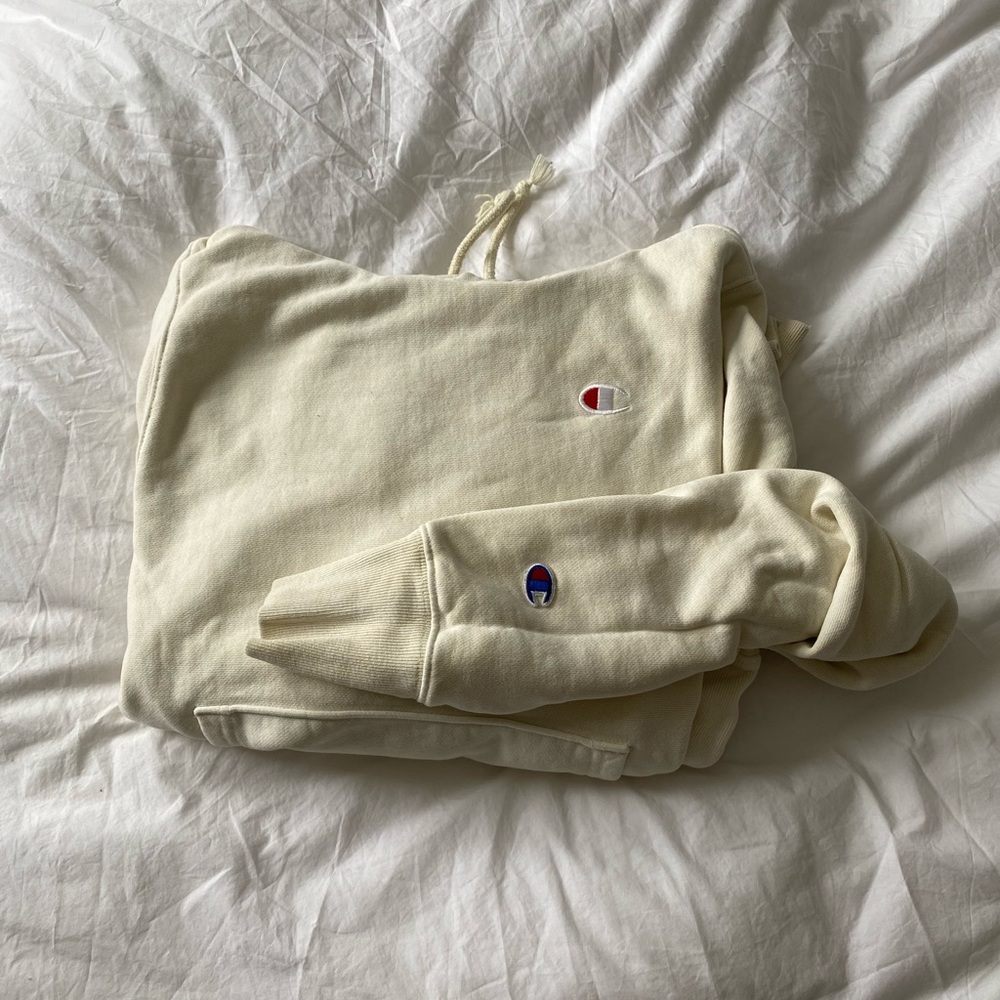 Champion Reverse Weave Cream Hoodie